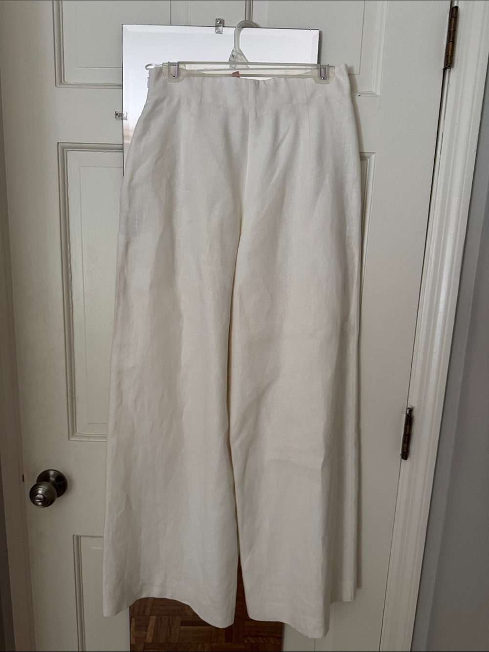 Women's White Linen Wide-Leg Pants size 4 excellent condition. - Picture 3 of 9